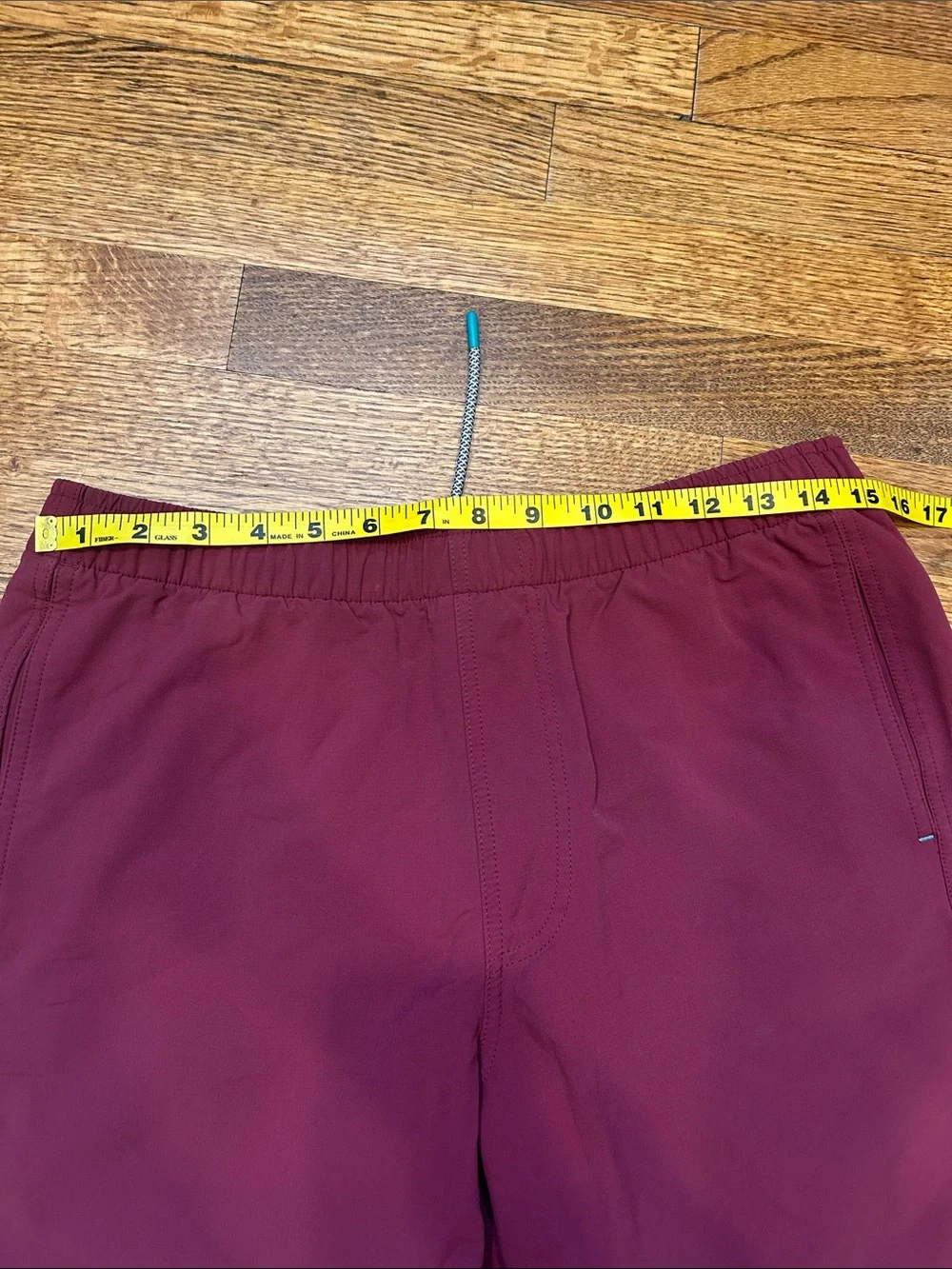Men's Deep Burgundy Swim & Day-to-Day Shorts with Elastic Waist - Small, NWOT